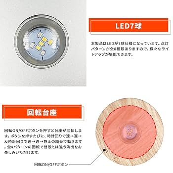 Amazon｜電光ホーム 光る LED 回転 台座 丸型 球型 円型カーブ
